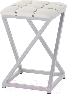 Табурет AMC Comfort 8К5.12 (кожзам белый/серебристый)
