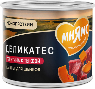 Влажный корм для собак Мнямс Асадо по-аргентински телятина с тыквой / 170937 (200г)