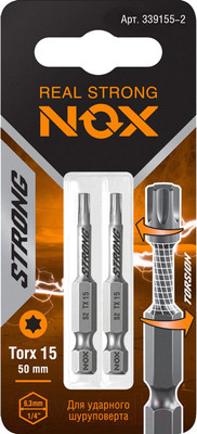 Набор бит Nox Strong Torsion E6.3 Tx15-50 / 339155-2 (2шт)