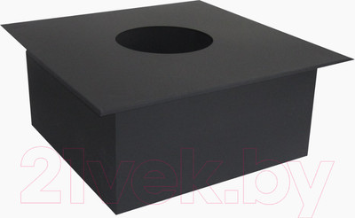 Потолочно-проходной узел дымохода КПД ф200 0.7мм 450x450 под стакан (черный)