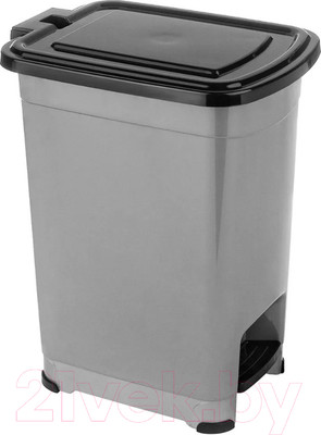 Контейнер для мусора El Casa Слим / 640413 (темно-серый/черный)