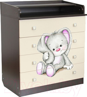Комод пеленальный Фея 1580 Зайчонок (венге/бежевый)