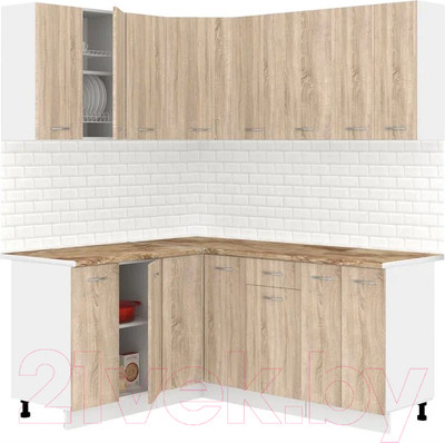 Кухонный гарнитур Кортекс-мебель Корнелия Лира 1.5x1.8 (дуб сонома/мадрид)