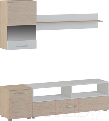 Горка для гостиной Genesis Мебель Oskar 2 (дуб сонома/белый)