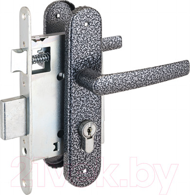 Замок врезной Птимаш ЗВ4-3.08 (серебро, стяжки)