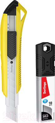 Нож канцелярский Berlingo Razzor 200 со сменными лезвиями / BM4130_2b (желтый)