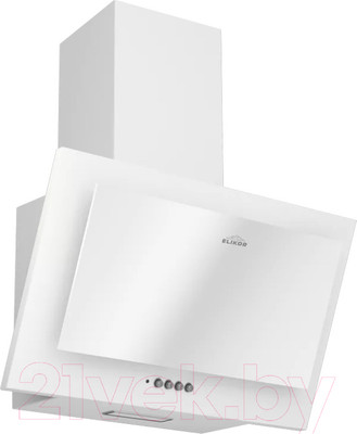 Вытяжка наклонная Elikor Коралл 50П-430-К3Д (белый/белое стекло)