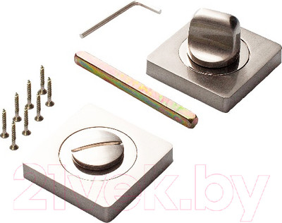 Фиксатор дверной защелки Ренц INBK 02 SN/NP (никель матовый/никель блестящий)