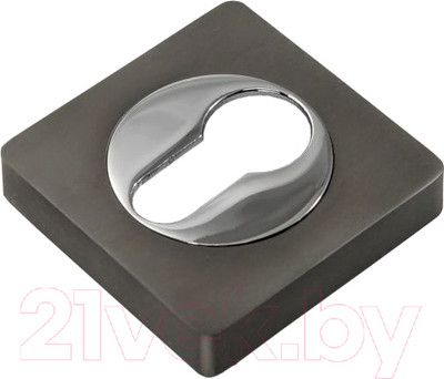 Накладка на цилиндр Ренц INET 02 MBN/CP (матовый черный никель/хром блестящий)