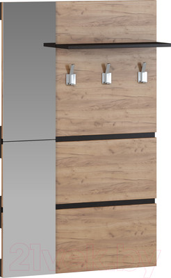 Вешалка для одежды Генезис Мебель Энтер 2 с зеркалом (дуб золотой/венге)