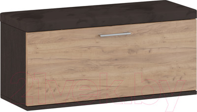 Тумба в прихожую Генезис Мебель Энтер 2 с мягким сиденьем (венге/дуб золотой)