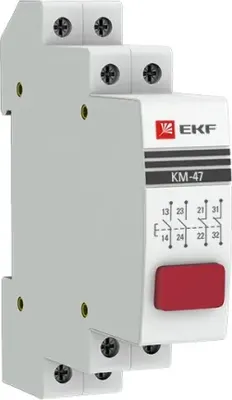Кнопка на DIN-рейку EKF PROxima КМ-47 / mdb-47-red-pro