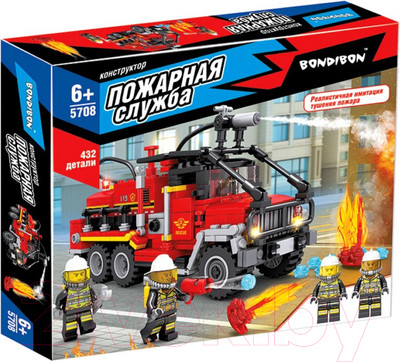 Конструктор Bondibon Пожарная Служба. Пожарная машина / ВВ5708 (432эл)