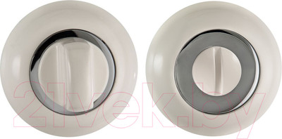 Фиксатор дверной защелки Ренц INBK 08 MSW/CP (матовый супер белый/хром блестящий)