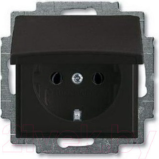 Розетка ABB Basic 55 2018-0-1499 (шато-черный)