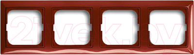 Рамка для выключателей и розеток ABB Basic 55 1725-0-1519 (красный)