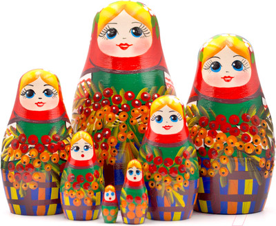 Матрешка сувенирная Брестская Фабрика Сувениров С русскими мотивами и ветвями рябины / 7040