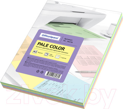 Набор цветной бумаги OfficeSpace Pale Color А5 / PC_38236 (5цв)