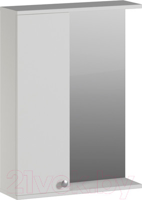 Шкаф с зеркалом для ванной Генезис Мебель 60x18x83 (белый)