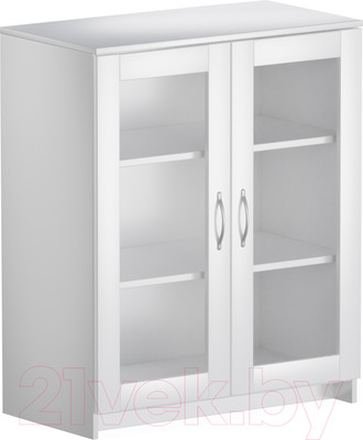 Тумба Mio Tesoro Сириус 2 двери со стеклом 78x95 2.02.03.360.1 (белый)