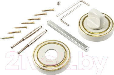 Фиксатор дверной защелки Ренц INBK 16 MSW/GP (матовый супер белый/латунь блестящая)