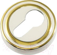 Накладка на цилиндр Ренц INET 16 MSW/GP (матовый супер белый/латунь блестящая)