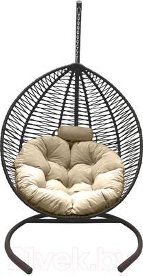 Кресло подвесное Craftmebelby Кокон Капля Зигзаг (графит/бежевый)