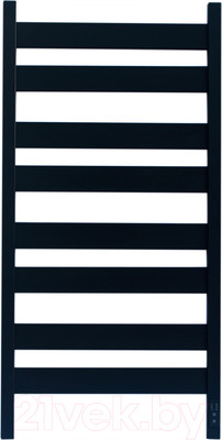 Полотенцесушитель электрический GRANULA Альфа Квадро 50x100 (терморегулятор, черный матовый)