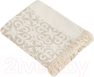 Плед Лен наш Орнамент 215963 (180x220, бежевый)