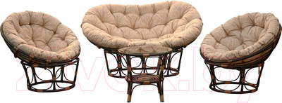 Комплект садовой мебели BiGarden Mamasan Papasan / БГ-3+1-Кор (коричневый)