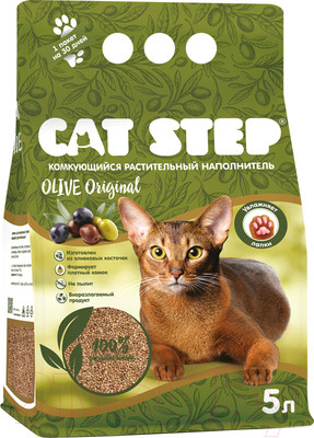 Наполнитель для туалета Cat Step Olive Original / 20333015 (5л/3.75кг)