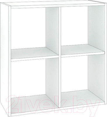 Стеллаж Кортекс-мебель Дельта-4к 71x71 (белый)