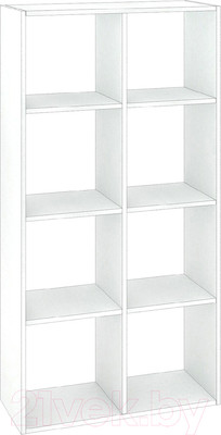Стеллаж Кортекс-мебель Дельта-8 71x140 (белый)