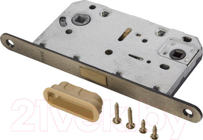 Защелка врезная Ренц INLBM 5096 pl AB с пластиковой ответной планкой (бронза античная)