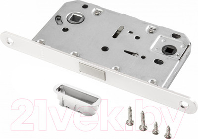 Защелка врезная Ренц INLBM 5096 pl White с пластиковой ответной планкой (белый)