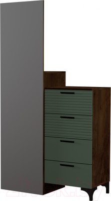Комод Bravo Мебель Брента с зеркалом (таксус/лак оливковый)