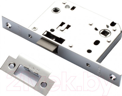 Защелка врезная Ренц INLB 2070 plastic C с пластиковым язычком (хром блестящий)