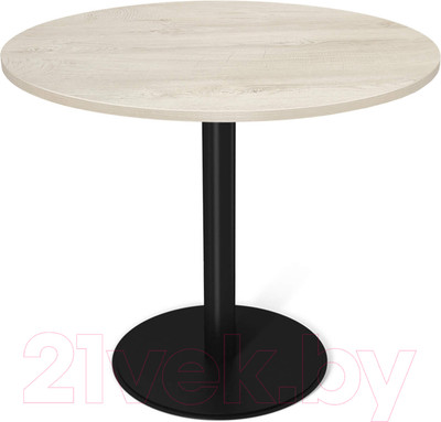 Обеденный стол Sheffilton SHT-TU43/TT 80 ЛДСП (черный муар/дуб беленый)