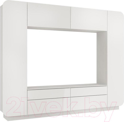 Стенка Олмеко Лаванда-2 (белый глянец)