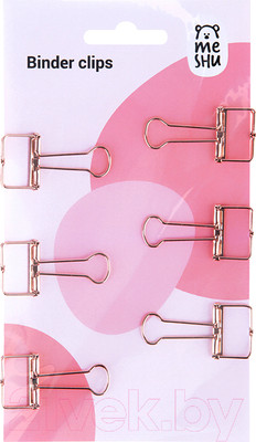 Зажим для бумаги Meshu Rose Gold / MS_41595 (6шт)