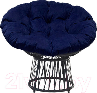 Кресло садовое Craftmebelby Папасан Премиум (графит/синий)