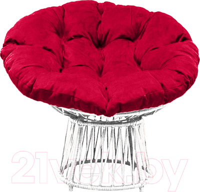 Кресло садовое Craftmebelby Папасан Премиум (белый/алый)