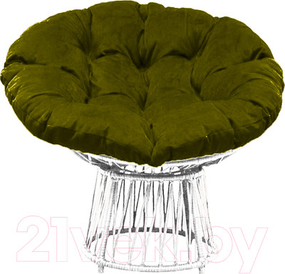 Кресло садовое Craftmebelby Папасан Премиум (белый/зеленый)