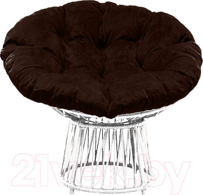 Кресло садовое Craftmebelby Папасан Премиум (белый/коричневый)