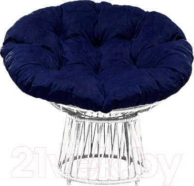 Кресло садовое Craftmebelby Папасан Премиум (белый/синий)