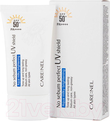 Крем солнцезащитный Carenel Матирующий No Sebum Perfect UV Shield SPF 50+ / PA++++ (50мл)