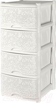 Комод пластиковый Keeplex Fiori четырехсекционный / KL377112048 (белое облако)