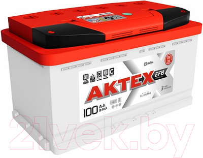Автомобильный аккумулятор АкТех EFB 6СТ-100 Евро / ATEFB100ЗR (100 А/ч)