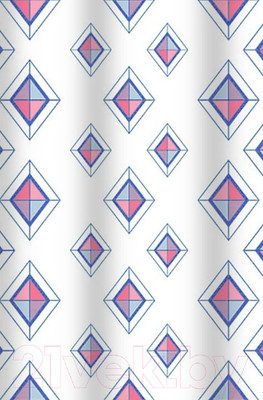 Шторка-занавеска для ванны V-line Диамант 180x180 (белый)