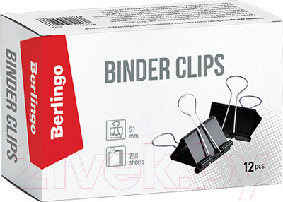 Зажим для бумаги Berlingo BC1251 (12шт, черный)